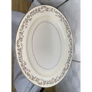 Paden City Pottery Serving Platter Marlene Lace Pattern Vintage 1947 16”x 12.5”